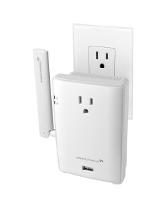 Amped Wireless High Power Plug-In AC1200 Wi-Fi Range Extender w/ Pass Thru Outlet and USB Charging REC22P
