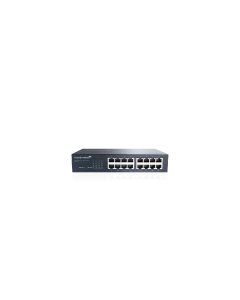 Add up to 16 additional wired network devicesat gigabit speeds Connect network devices at ultra-fast gigabit speeds for max performance Experience professional quality and build with the protective metal enclosure Use less energy with the Amped Green advanced power saving feature Place it where you need it on a desktop or in a rackmount Plug your devices into the Switch and you're done, noconfiguration is needed 